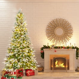 Gymax 5ft Pre-lit Christmas Tree, Artificial Tree with Metal Gymax 5ft Pre-lit Christmas Tree, Artificial Tree with Metal