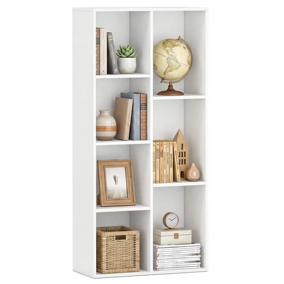 Gymax 7-Cube Bookcase Vertical or Horizontal Freestanding Bookshelf w/7 Compartments