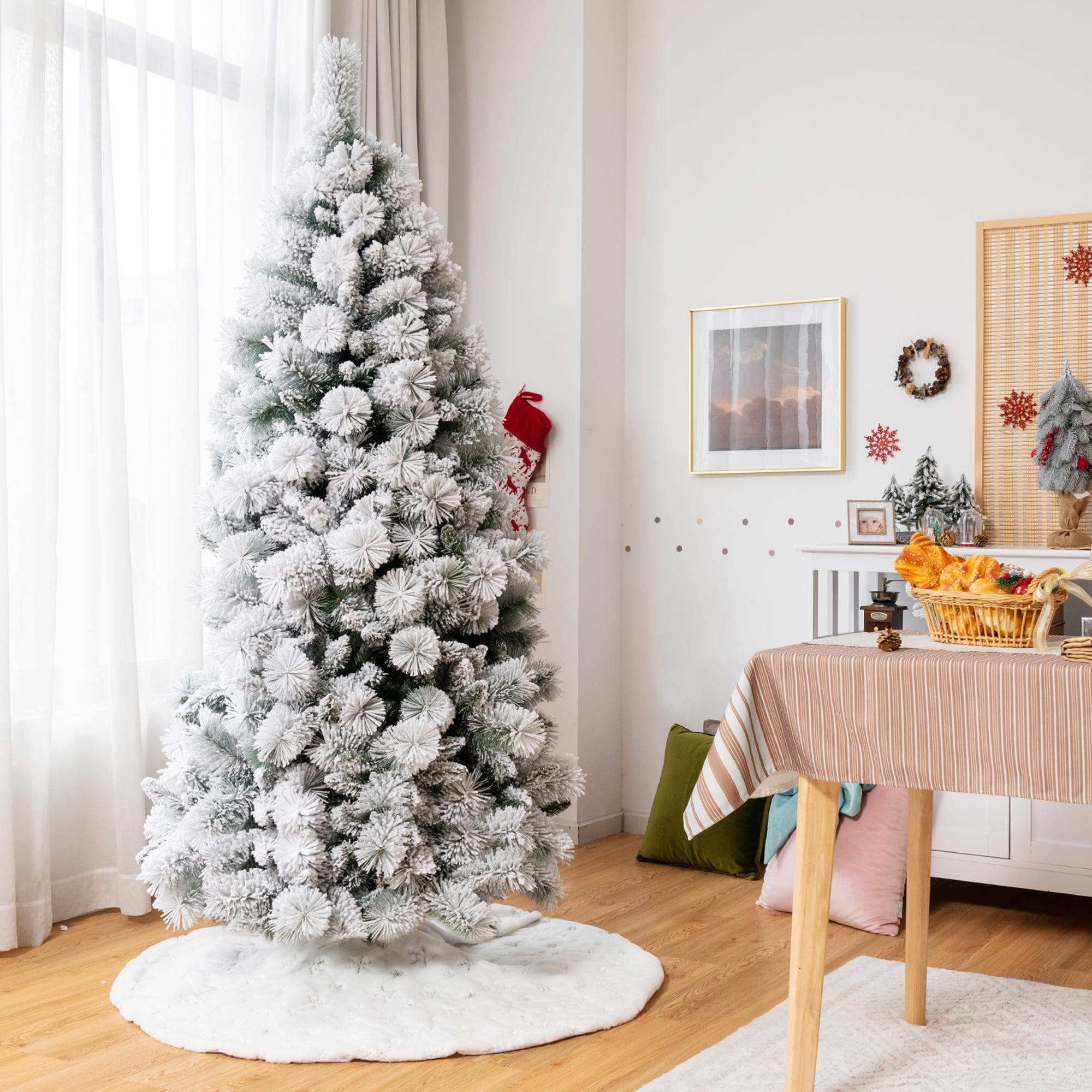 7 foot christmas tree with snow hotsell