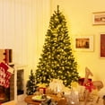 thumbnail image 1 of Gymax 7 FT Pre-Lit Artificial Christmas Tree Hinged Xmas Tree w/ 1188 Branch Tips & 700 LED Lights, 1 of 10