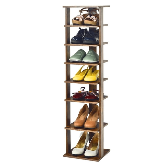 Gymax 7-Tier Vertical Shoe Rack Free Standing Storage Shelf Organizer Space Saving