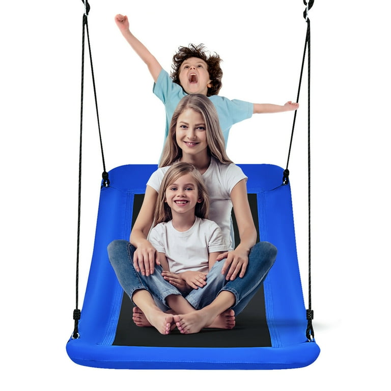 Gymax 700lb Blue Platform Tree Swing for Kids and Adults, 32x60