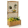 thumbnail image 1 of Gymax 71'' Tall Raised Garden Bed Wooden Planter w/ Trellis for Flower Climbing Plant, 1 of 10