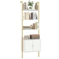 thumbnail image 1 of Gymax 72.5'' Tall Bookshelf 5 Tier Wall Mount Ladder Bookcase w/ Cabinet White, 1 of 9