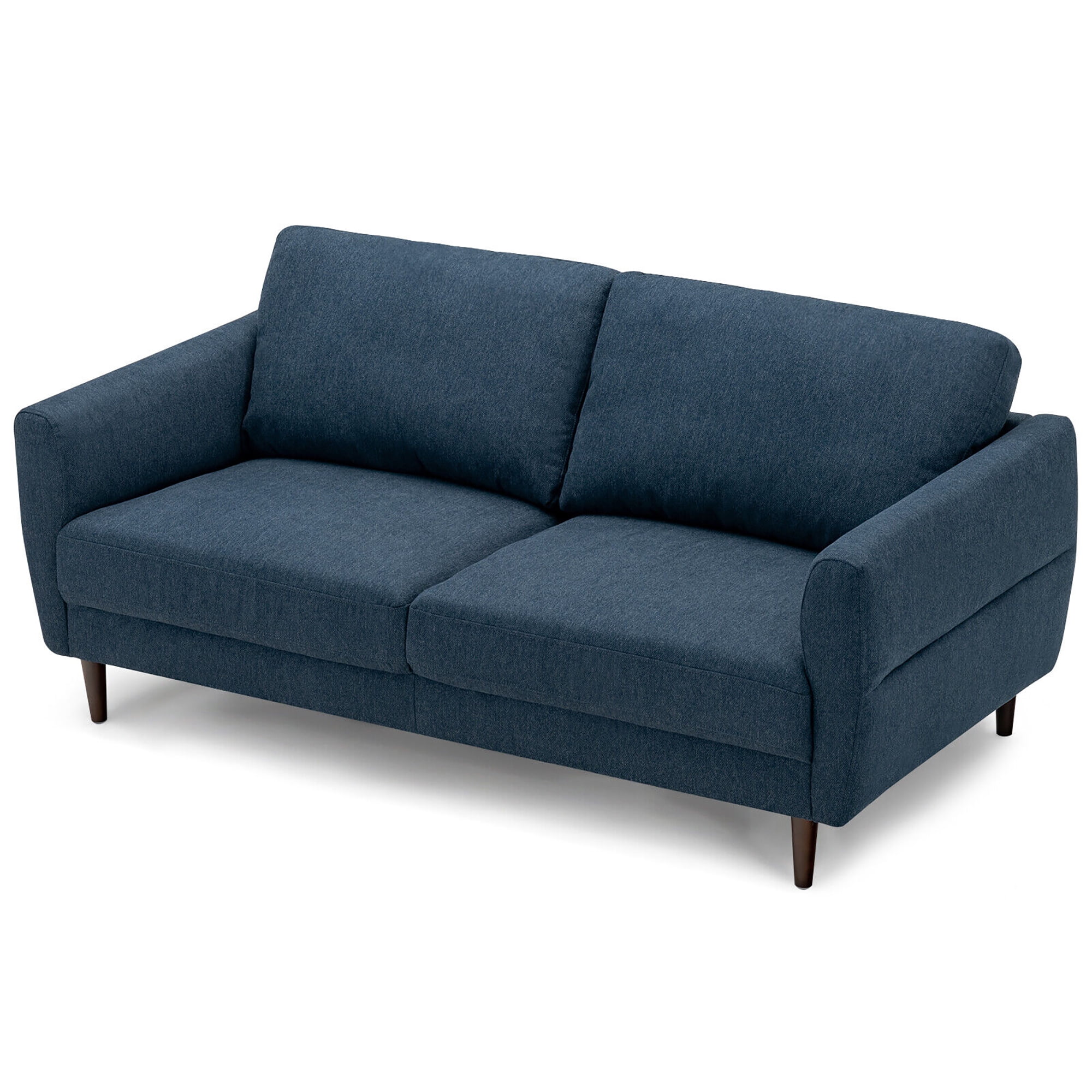 Gymax 72'' Fabric Sofa Couch Living Room Small Apartment Furniture w/ Wood Legs Navy