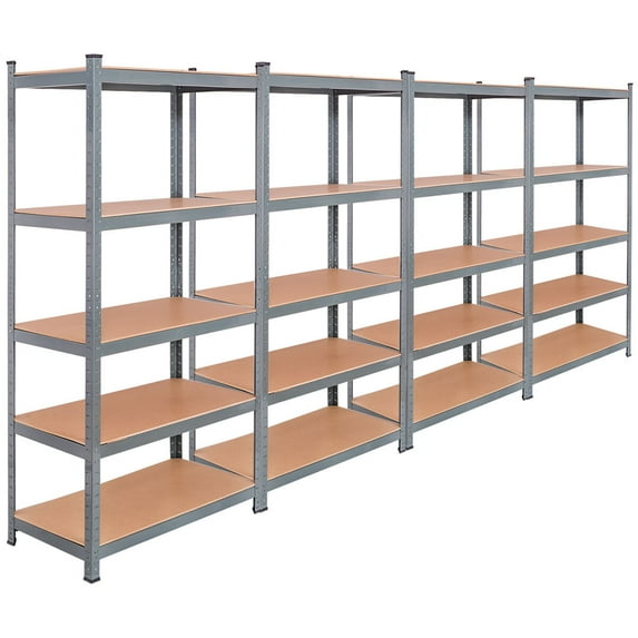 Gymax 72'' Set of 4 5-tier Steel Garage Shelf Metal Storage Adjustable Unit 4 PCS