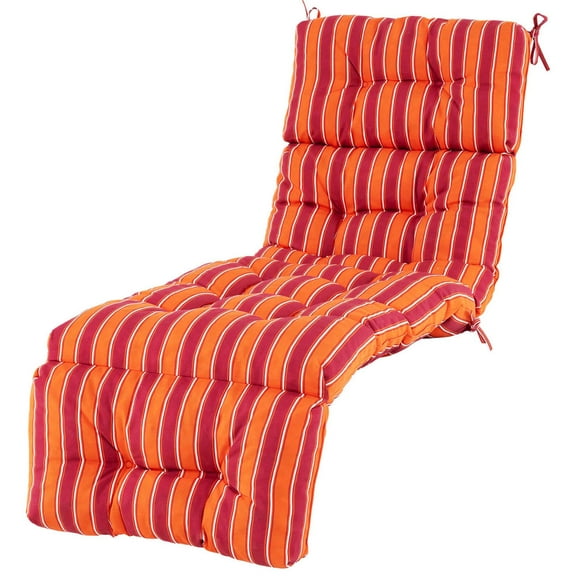 Gymax 73'' Lounge Chaise Cushion Padded Recliner Cushion Orange