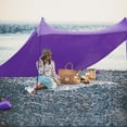 thumbnail image 1 of Gymax 7x7 FT Portable Beach Canopy Tent Shelter w/ Sand Anchor Carry Bag Purple, 1 of 10