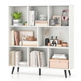 thumbnail image 1 of Gymax 8 Cube Bookcase 3-Tier Modern Storage Organizer w/ 5 Metal Legs Bookshelves, 1 of 10