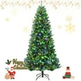 thumbnail image 1 of Gymax 8 FT Pre-lit Artificial Christmas Tree Hinged Xmas Tree w/ 9 Lighting Modes, 1 of 10