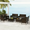 thumbnail image 1 of Gymax 8 Piece Patio Rattan Conversation Set Outdoor Wicker Furniture Set w/ Chair & Loveseat, 1 of 10
