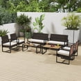 thumbnail image 1 of Gymax 8 Pieces Patio Furniture Set PE Rattan Porch Chairs w/ Loveseat & Coffee Table, 1 of 10