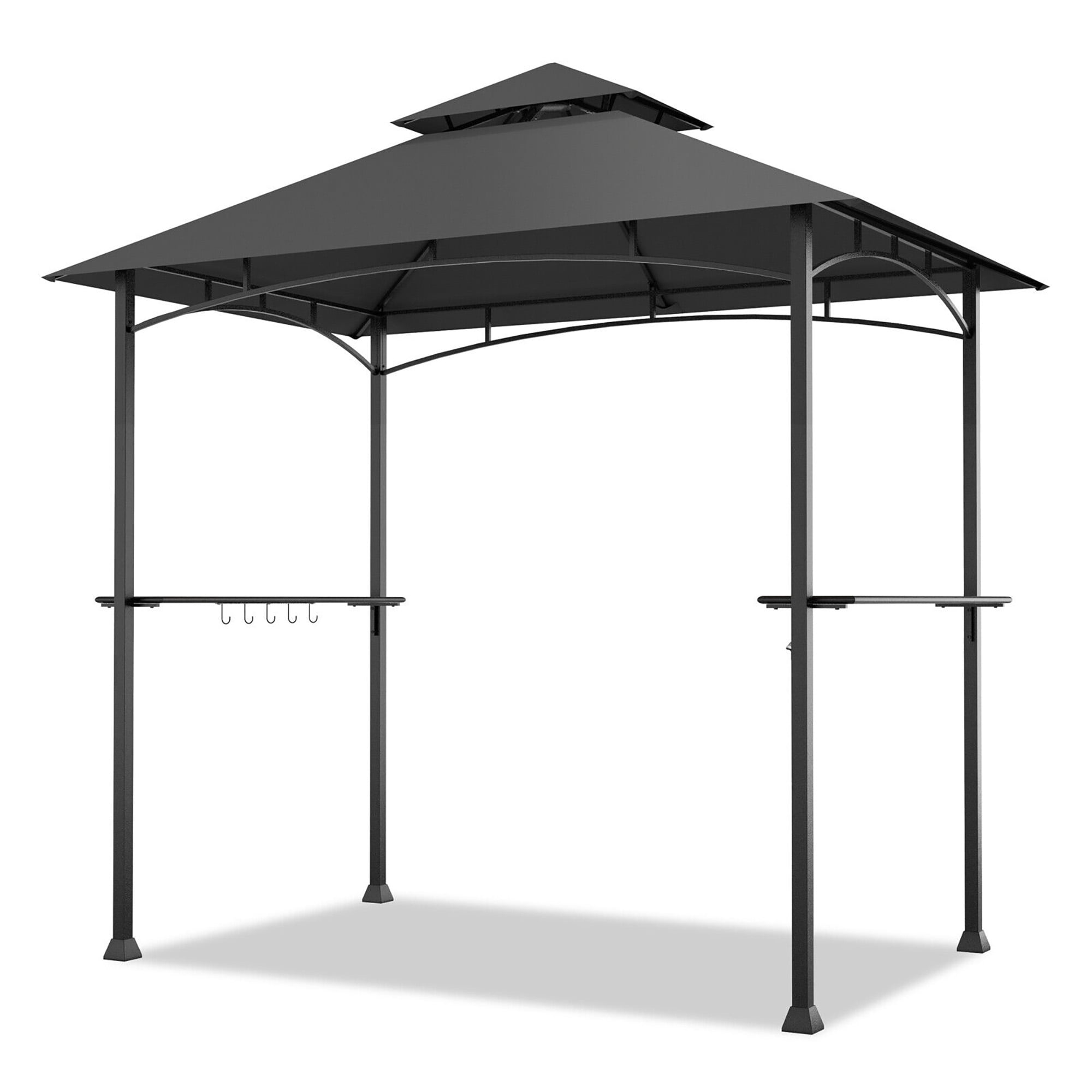 売れ筋ランキングも 8' Gymax x Vented Canopy Barbecue 2-Tier Gazebo Grill BBQ 5' バーベキュー・調理用品