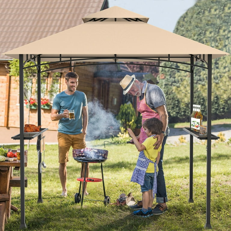Gymax 8' x 5' Barbecue Canopy 2-Tier BBQ Grill Gazebo Canopy
