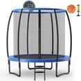 thumbnail image 1 of Gymax 8FT Recreational Trampoline W/ Basketball Hoop Safety Enclosure Net Ladder, 1 of 10