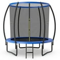 thumbnail image 1 of Gymax 8FT Recreational Trampoline w/ Ladder Enclosure Net Safety Pad Outdoor Blue, 1 of 9