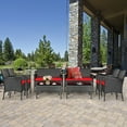 thumbnail image 1 of Gymax 8PCS Outdoor Furniture Set Patio Rattan Conversation Set w/ Red Cushion, 1 of 10