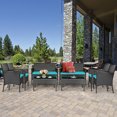 thumbnail image 1 of Gymax 8PCS Outdoor Furniture Set Patio Rattan Conversation Set w/ Turquoise Cushion, 1 of 10