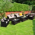 thumbnail image 1 of Gymax 8PCS Outdoor Rattan Furniture Set Cushioned Patio Sofa Set, 1 of 10