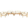 thumbnail image 1 of Gymax 8PCS Patio Acacia Wood Conversation Furniture Set w/ Off White Cushions, 1 of 8