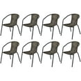 thumbnail image 1 of Gymax 8PCS Patio Rattan Dining Chair Outdoor Stackable Armchair Yard Garden Black, 1 of 10