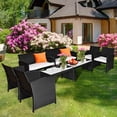 thumbnail image 1 of Gymax 8PCS Rattan Patio Conversation Set Outdoor w/ Coffee Table Cushioned Sofa, 1 of 10