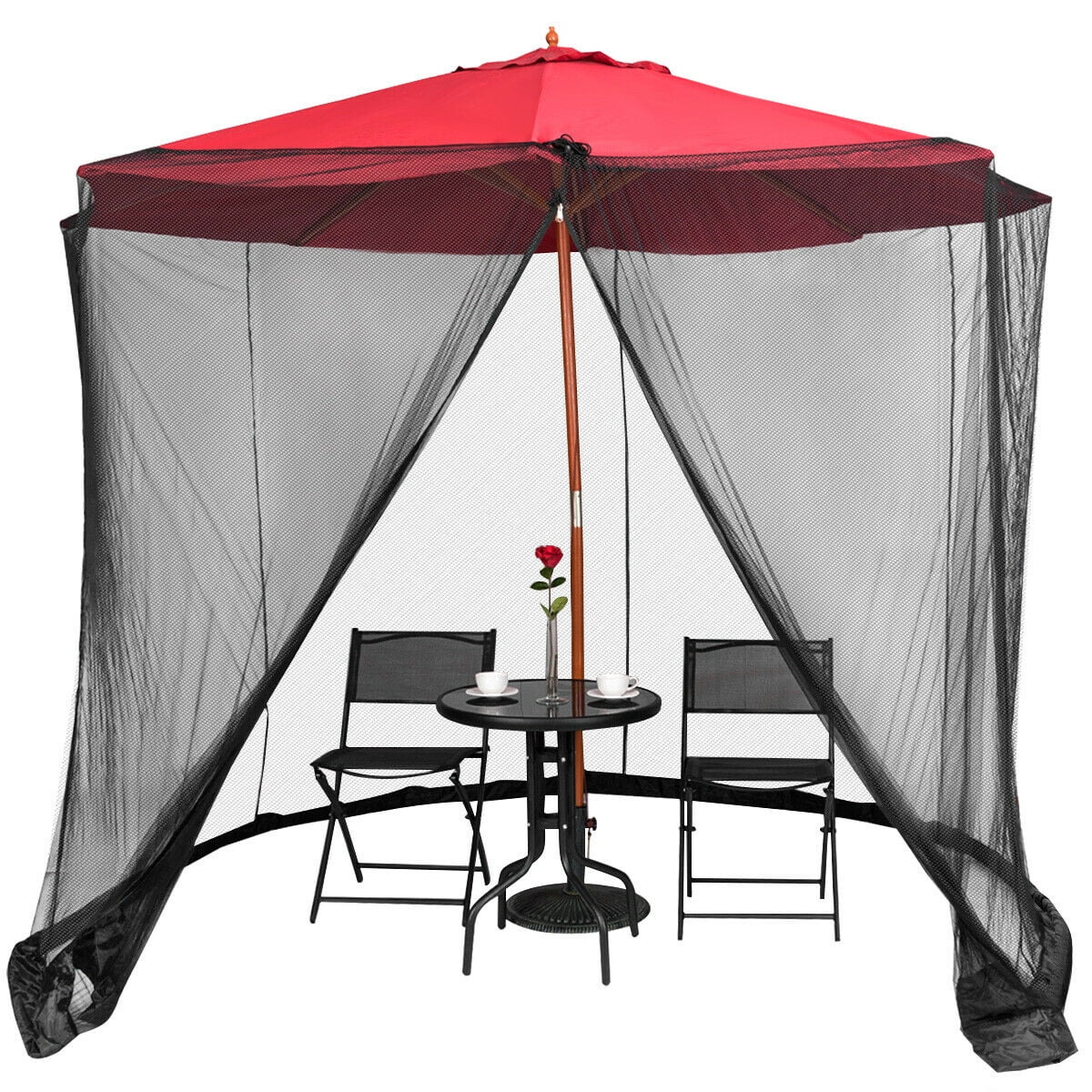 Gymax 9/10FT Umbrella Table Screen Cover Mosquito Bug Insect Net