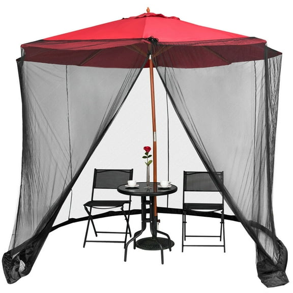 Gymax 9/10FT Umbrella Table Screen Cover Mosquito Bug Insect Net Outdoor Patio Netting