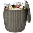 thumbnail image 1 of Gymax 9.5-Gal Patio Ice Cooler Bucket Cool Bar Table Cocktail Side Table w/ Lid Brown, 1 of 8