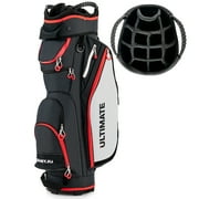 Gymax 9.5" Golf Cart Bag w/14 Divider Rain Hood Cooler Bag 8 Pockets