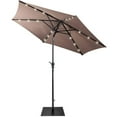 Gymax 9 Ft Patio Table Market Umbrella w/ 18 Solar LED Lights & Heavy ...