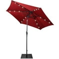 thumbnail image 1 of Gymax 9 Ft Patio Table Market Umbrella w/ 18 Solar LED Lights & Heavy-duty Base Wine, 1 of 8