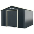 thumbnail image 1 of Gymax 9' x 8' Outdoor Tool Storage Shed Large Utility Storage House w/ Sliding Door, 1 of 10