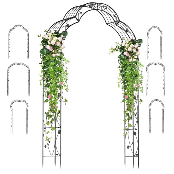 Gymax 99'' Tall Garden Arch Arbor Trellis w/6 Combination Ways & 2 Installation Methods