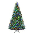thumbnail image 1 of Gymax 9FT Pre-Lit Christmas Tree Hinged Artificial Tree w/ Metal Stand LED Lights, 1 of 7