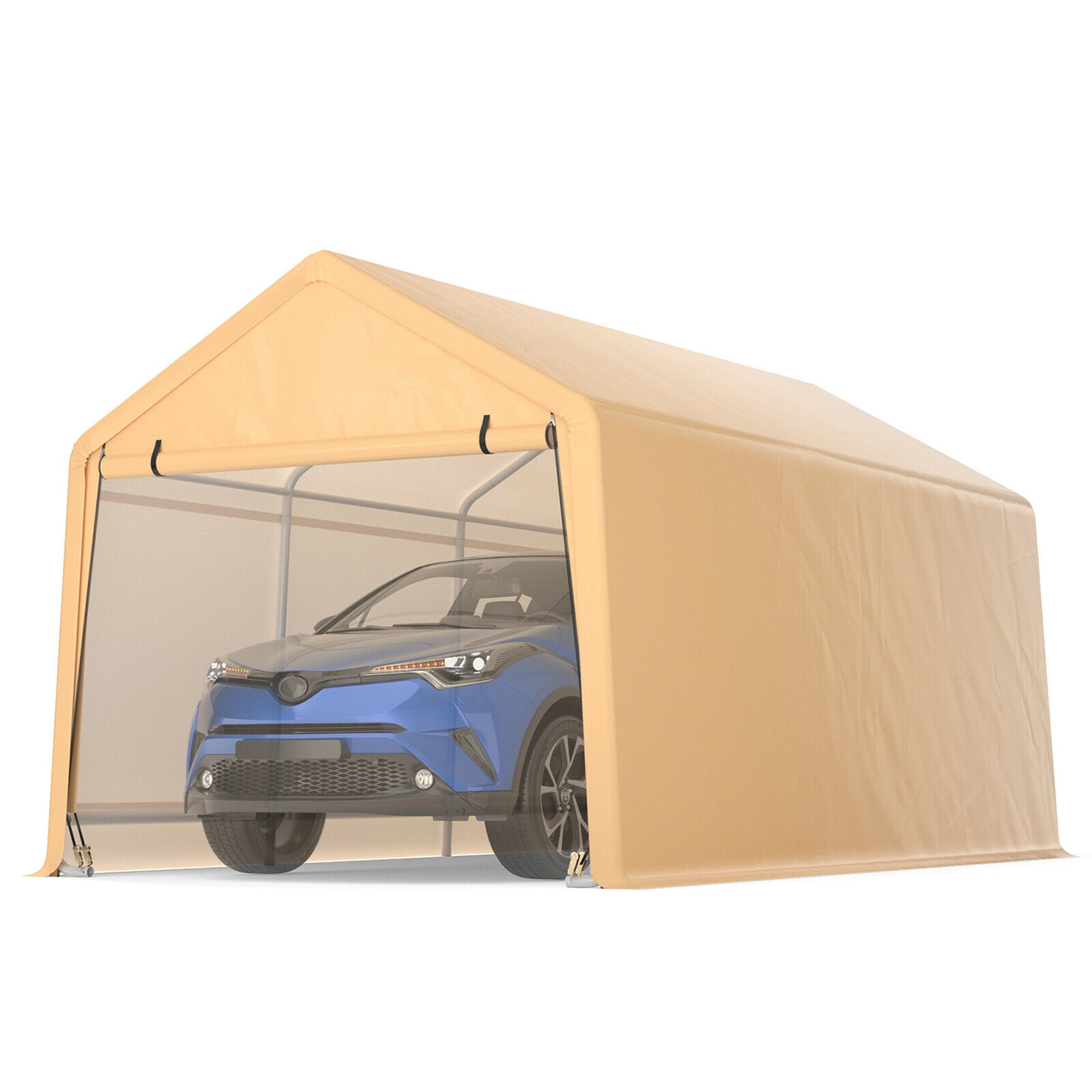 Gymax 9x17 ft Heavy Duty Carport Canopy PE Car Tent Steel Gymax 9x17 ft Heavy Duty Carport Canopy PE Car Tent Steel