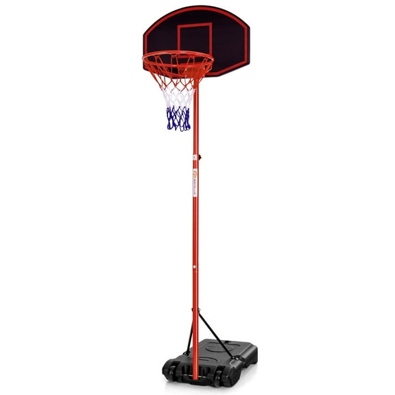 Gymax Adjustable Basketball Hoop System Stand Portable W/2 Wheels Fillable Base