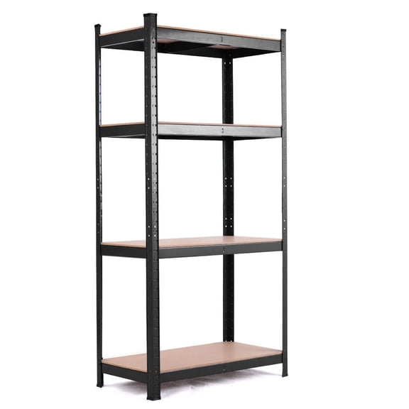Gymax Adjustable Heavy Duty 4 Level Garage Tool Shelf Storage 1600lbs Black