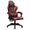 thumbnail image 1 of Gymax Adjustable & Lumbar Support Swivel Gaming Chair, Red and Black, 1 of 10