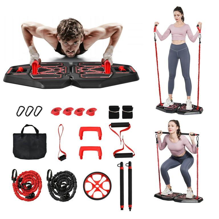 Gymax All-in-one Home Gym Portable Pushup Board W/Bag Full Body Strength  Training