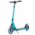thumbnail image 1 of Gymax Aluminum Folding Kick Scooter w/LED Wheels Shoulder Strap for Adults & Kids Green, 1 of 9