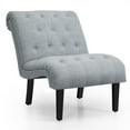 thumbnail image 1 of Gymax Armless Accent Chair Upholstered Tufted Lounge Chair Wood Leg Light Grey, 1 of 10