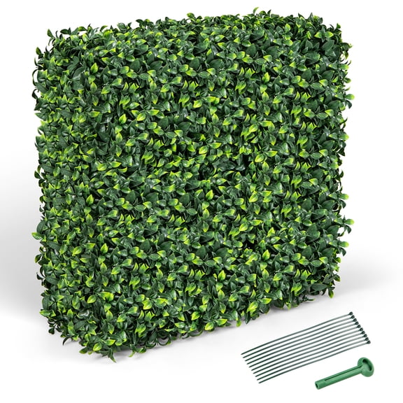 Gymax Artificial Plant Wall w/ Realistic PE Leaves Zip Ties Decoration 36'' x 15'' x 34''