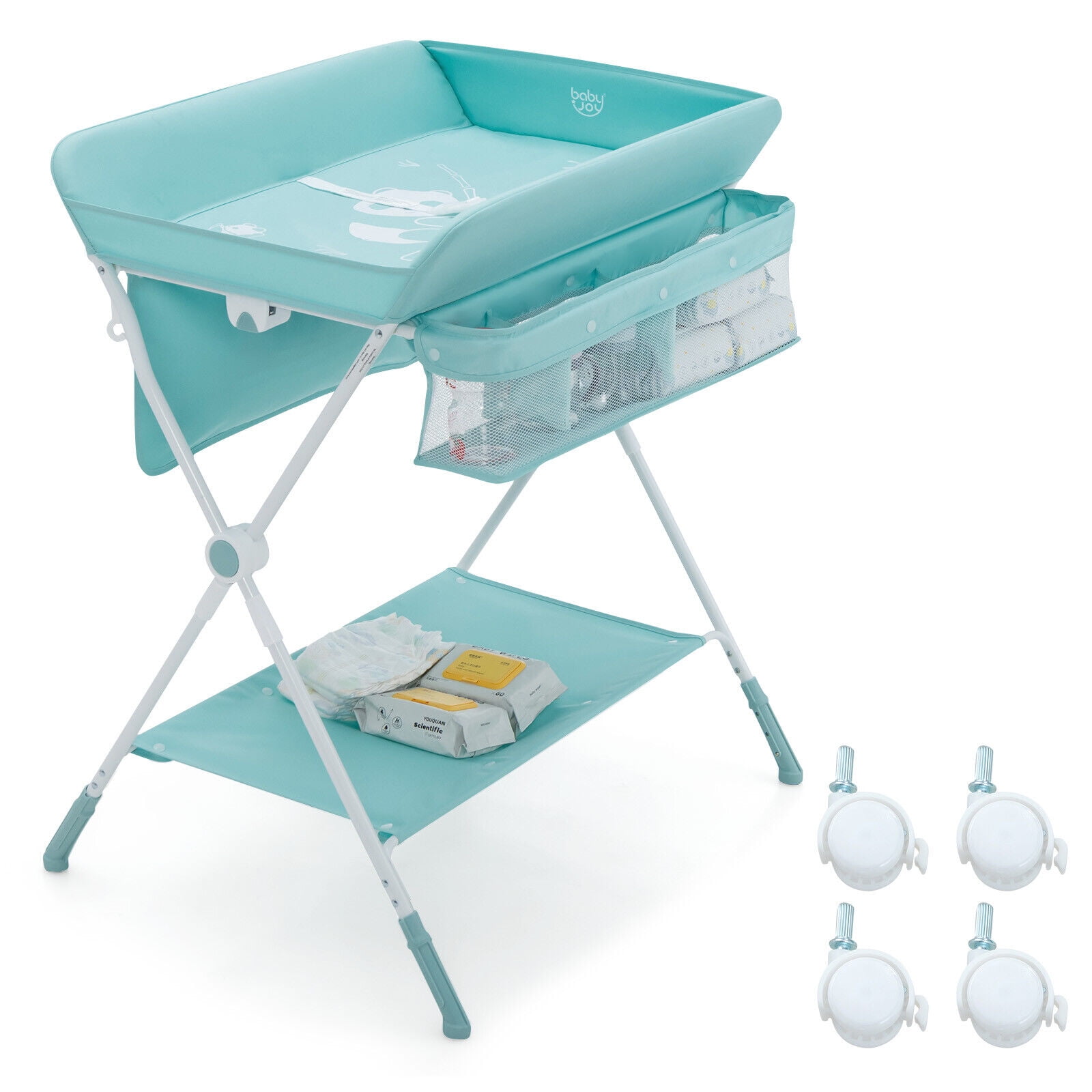 Gymax Baby Changing Table Folding Infant Diaper Station Nursery