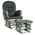 thumbnail image 1 of Gymax Baby Nursery Relax Rocker Rocking Chair Glider & Ottoman Set w/ Cushion Dark Grey, 1 of 10