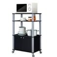 thumbnail image 1 of Gymax Bakers Rack Microwave Stand Rolling Storage Cart Multi-functional Display Black, 1 of 9