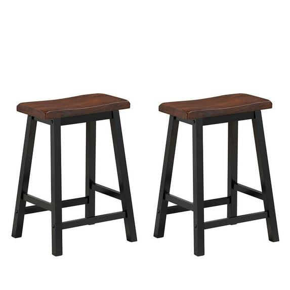 Gymax Bar Stool, Brown, Set of 2