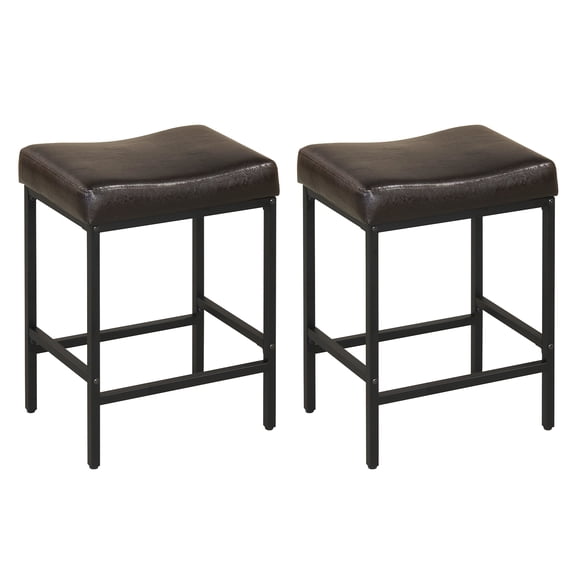 Gymax Bar Stools Set of 2 Bar Chairs for Kitchen Island Backless Modern Barstools