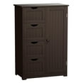 thumbnail image 1 of Gymax Bathroom Floor Cabinet Storage Organizer Cupboard w/ 4 Drawers Adjustable Shelf Brown, 1 of 10