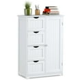 thumbnail image 1 of Gymax Bathroom Floor Cabinet Storage Organizer Cupboard w/ 4 Drawers Adjustable Shelf White, 1 of 11